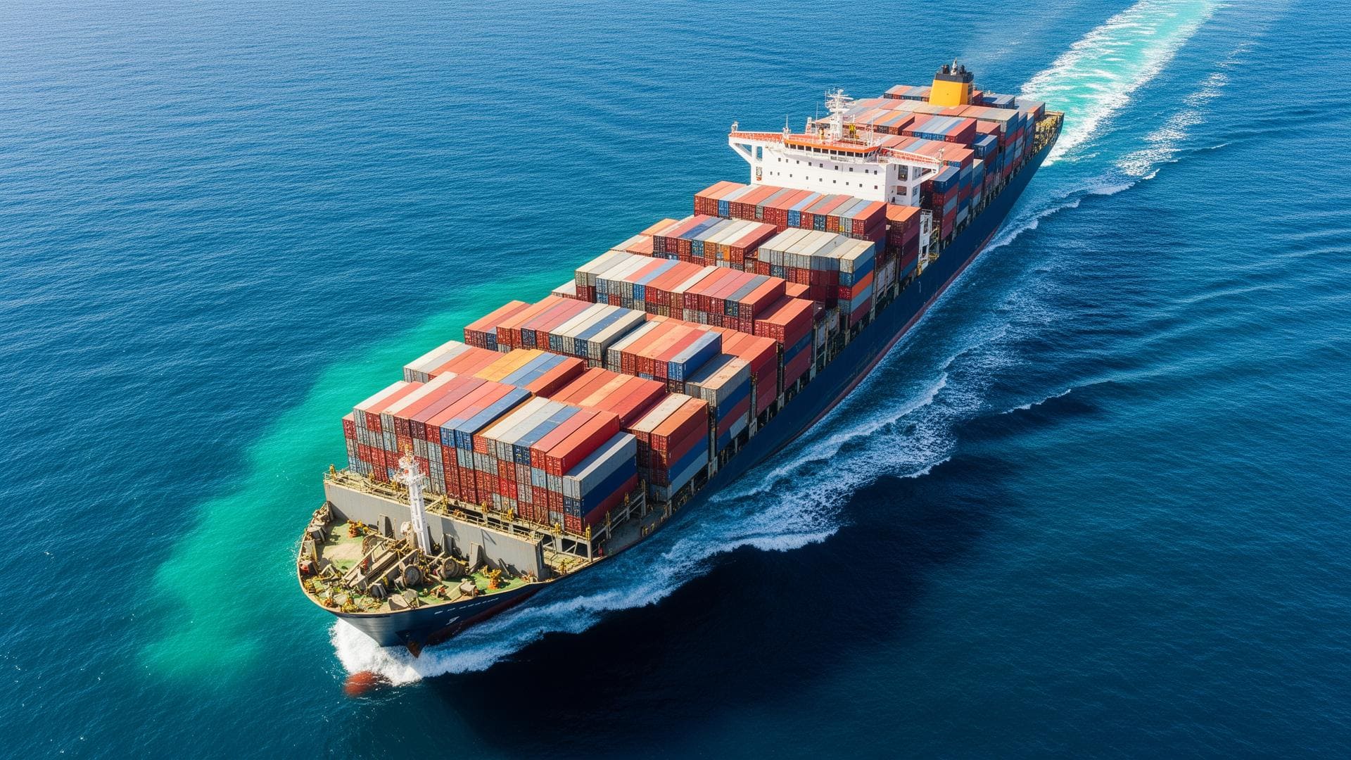 Cargo ship at sea